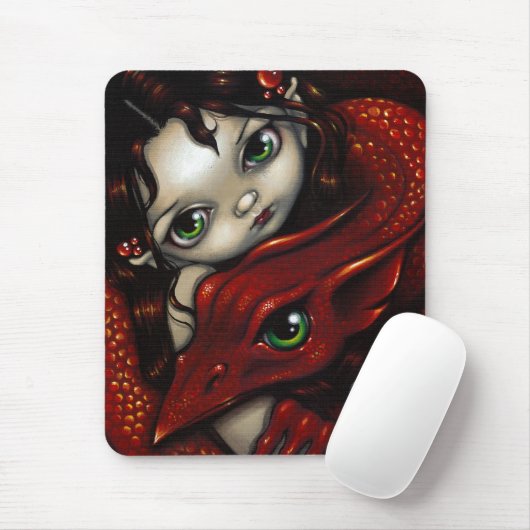 "Elf Maiden and her Dragon" Mousepad Muismat (Met muis)