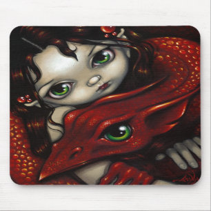 "Elf Maiden and her Dragon" Mousepad Muismat