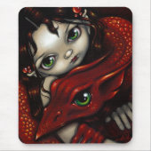 "Elf Maiden and her Dragon" Mousepad Muismat (Voorkant)