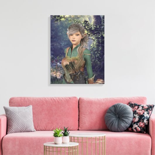Elf Maiden in het Bos Canvas Afdruk (Insitu (Woonkamer))