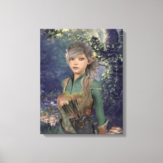 Elf Maiden in het Bos Canvas Afdruk (Voorkant)