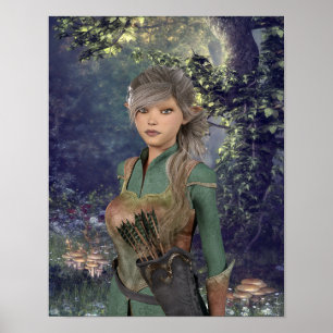 Elf Maiden in het Bos Poster