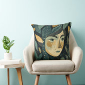 Elf Maiden Lino Print Kussen (Stoel)