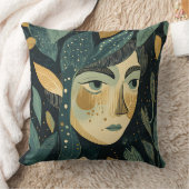 Elf Maiden Lino Print Kussen (Deken)