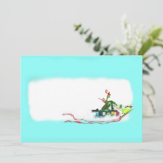 Elf Making a Kite Bedankkaart (Staand voorkant)