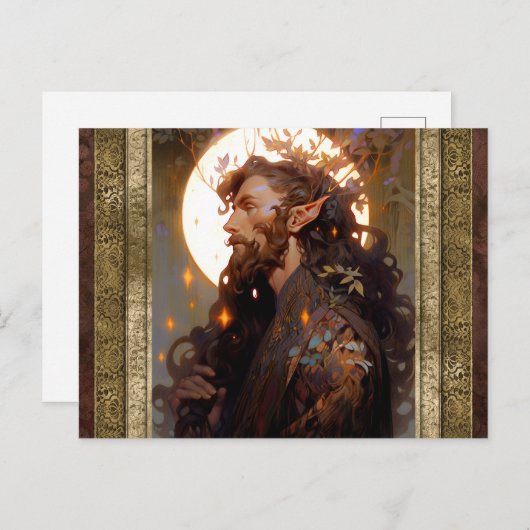 Elf Man Fantasy Kunst Briefkaart (Voorkant / Achterkant)
