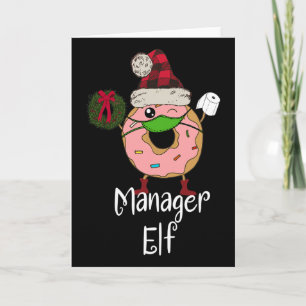 Elf Manager Quarantaine Kerst Grappige Donut Meme Kaart