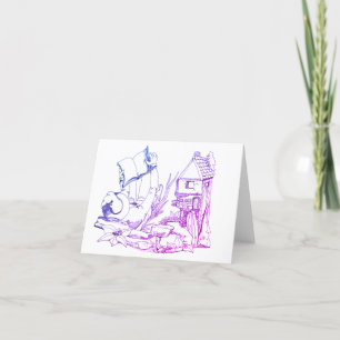 Elf Manor-Reading en Layed Back Funny Notitiekaartje