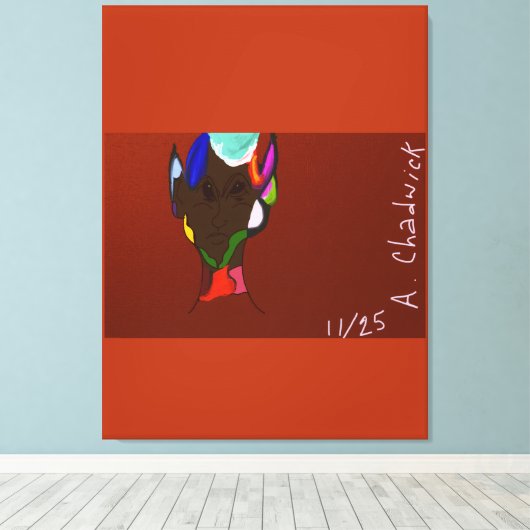 Elf Map Art Stretched Canvas Print (Insitu (Houten vloer))