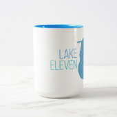 Elf-meer, Bloomingdale, Michigan Tweekleurige Koffiemok (Center)