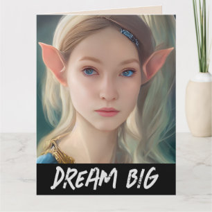 ELF MEISJE FANTASIE DROOM GROOT VERJAARDAGSKAARTEN KAART