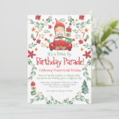 Elf Meisje Kerstmis Verjaardag parade Kaart (Staand voorkant)