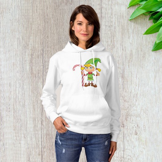 Elf Meisje Met Candy Cane Hoodie