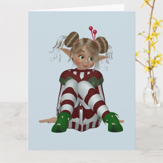 ELF MEISJE VERJAARDAGSKAART KAART (Gele Bloem)