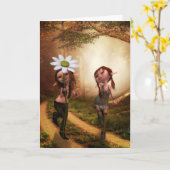 ELF MEISJES VRIENDSCHAP BBF KAAARTEN KAART (Gele Bloem)