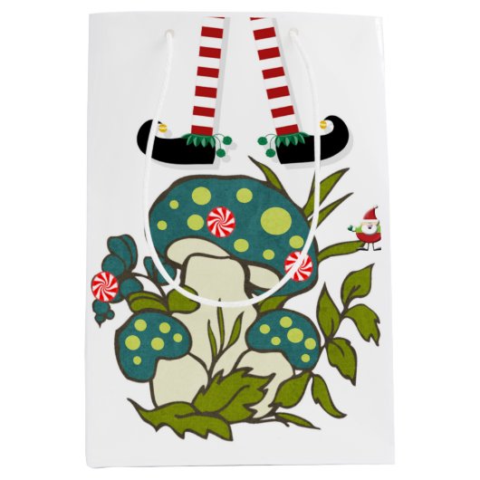 Elf Merry kerstcadeautassen Medium Cadeauzakje (Voorkant)