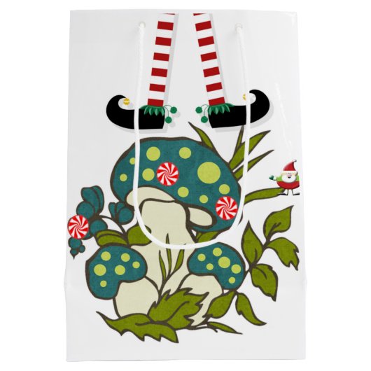 Elf Merry kerstcadeautassen Medium Cadeauzakje (Achterkant)