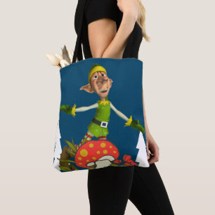 Elf Merry Kerstmis Canvas tassen