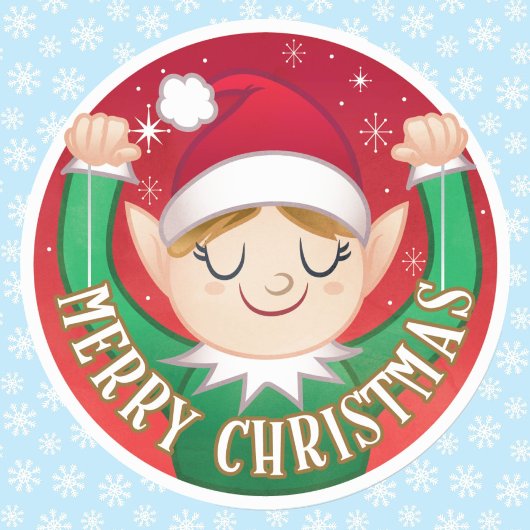 Elf Merry Kerstmis Envelope Classic Round Sticker