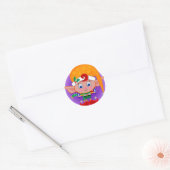 Elf met Bluebirds Ronde Sticker (Envelop)