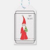 Elf met boom cadeaulabel (Voorkant)