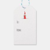 Elf met boom cadeaulabel (Achterkant)