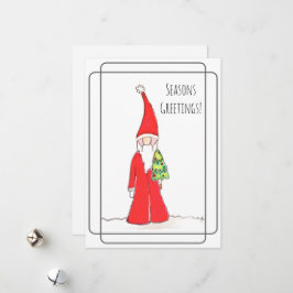 Elf met boom feestdagenkaart