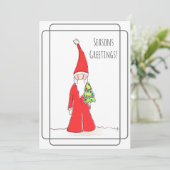 Elf met boom feestdagenkaart (Staand voorkant)