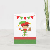 Elf met cadeaus en witte achtergrond kaart (Voorkant)