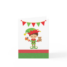 Elf met cadeaus en witte achtergrond