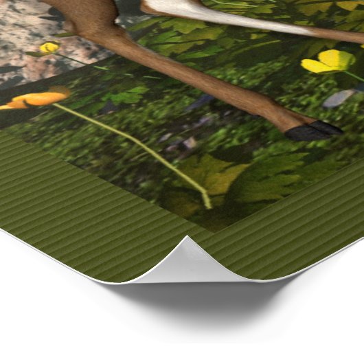 Elf met Deer in de Druk van het Poster van Bossen (Hoek)