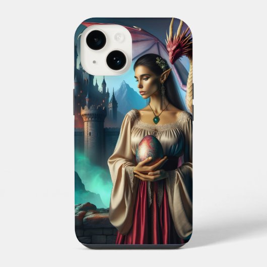 Elf met drakenei iPhone hoesje (Achterkant)