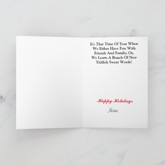 Elf met Dreidel Chrismukkah Card Kaart (Binnen)