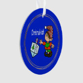 Elf met Dreidel Chrismukkah Ornament (voorkant)