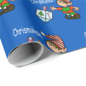 Elf met Dreidel Wrapping Paper Cadeaupapier (Rol Hoek)