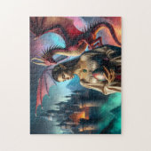 Elf met een drakenei legpuzzel (Verticaal)