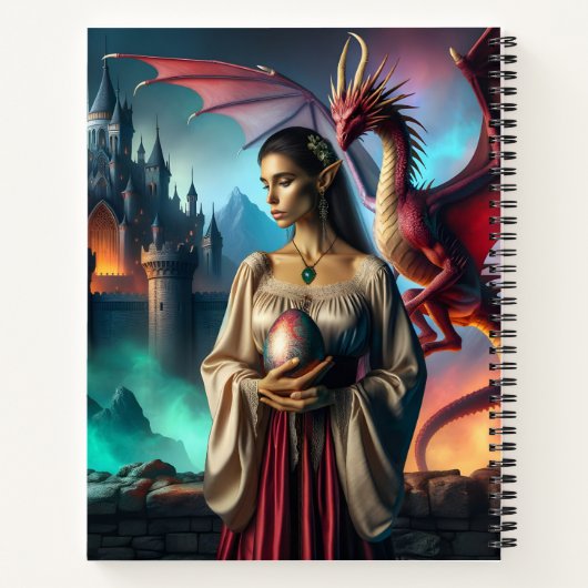 Elf met een drakenei notitieboek (Achterkant)