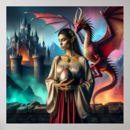 Elf met een drakenei poster