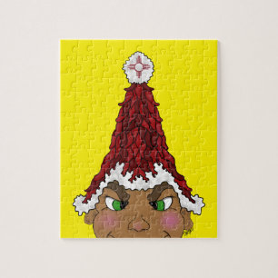 Elf met een Rode Chili Santa Hoed met een Zia Legpuzzel