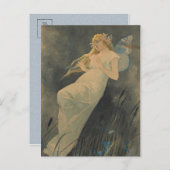 Elf met Iris Flowers door Alphonse Mucha Briefkaart (Voorkant / Achterkant)