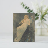 Elf met Iris Flowers door Alphonse Mucha Briefkaart (Staand voorkant)