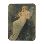 Elf met Iris Flowers door Alphonse Mucha Magneet (Verticaal)