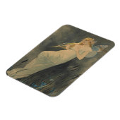 Elf met Iris Flowers door Alphonse Mucha Magneet (Linkerzijde)