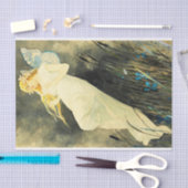 Elf met Iris Flowers door Alphonse Mucha Tissuepapier (Craft)