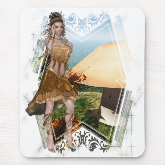 Elf met paddenstoel D1-Design Muismat (Voorkant)