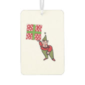 Elf Met Polka Dot Gift auto luchtverfrisser (Achterkant)