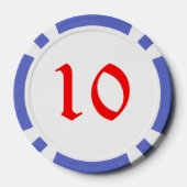 Elf Met Polka Dot Gift blauw 10 gestreepte poker c Poker Chips (Achterkant)