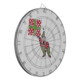 Elf met Polka Dot Gift dartboard Dartbord (Voorkant Links)