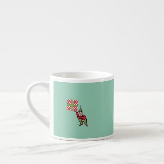 Elf met Polka Dot Gift espresso mok (Links)