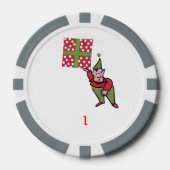 Elf Met Polka Dot Gift grijs 1 gestreepte pokerchi Poker Chips (Voorkant)